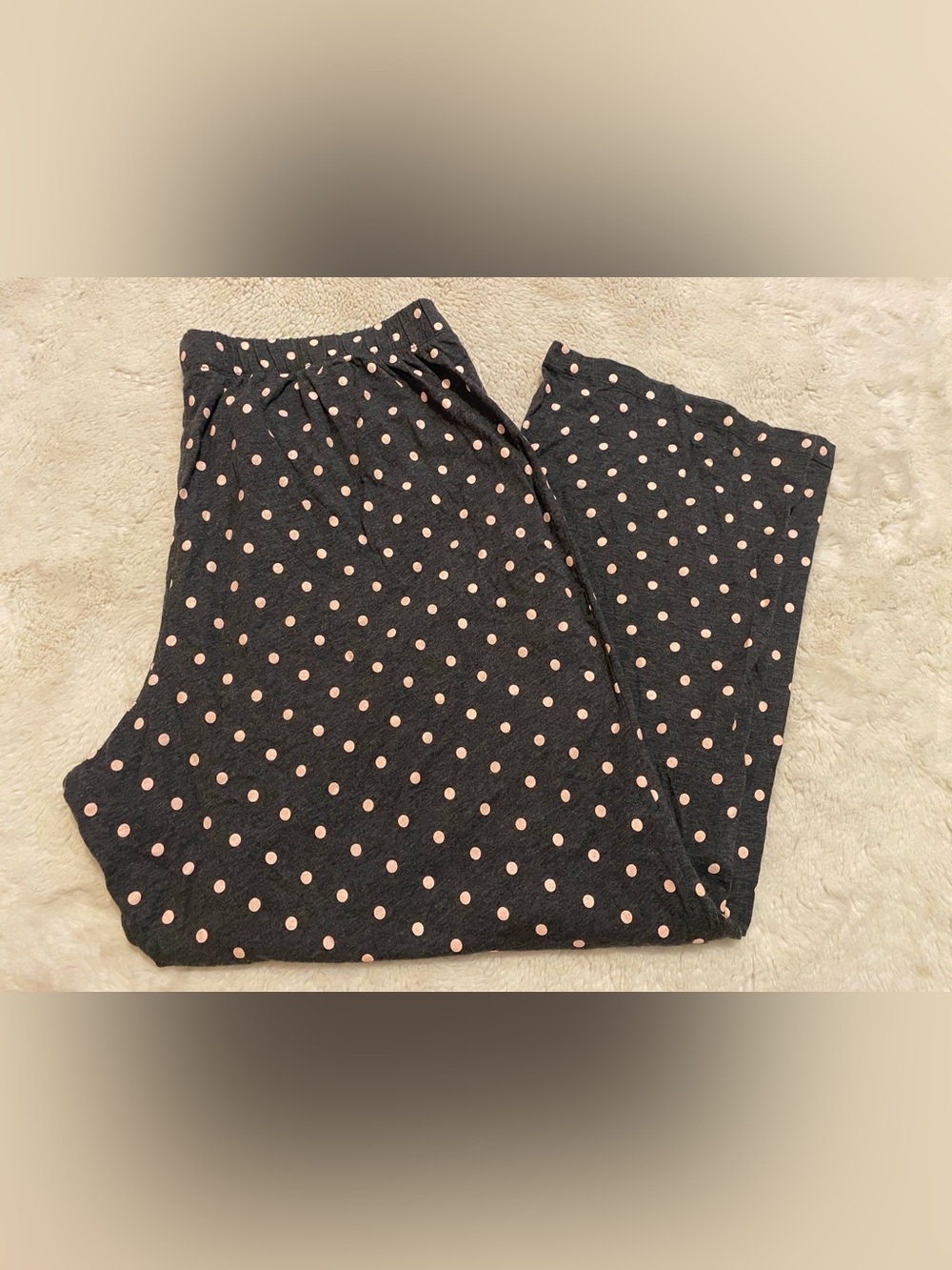 Cacique Polka Dot Pajama Pants Plus Size 18/20 Gray Pink